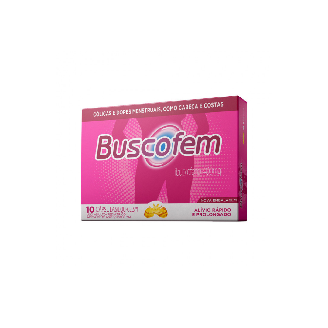 Buscofem Ibuprofeno 400mg 10 Cápsulas